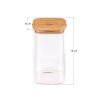 Skleněná dóza s bambusovým víkem, hranatá (Balení 1 ks, Varianta transparent)