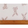 Mušelín / dvojitá gázovina zajíček (Balení 1 m, Varianta bunny bílá béžová)