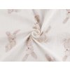 Mušelín / dvojitá gázovina zajíček (Balení 1 m, Varianta bunny bílá béžová)
