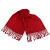 Šátek / šála jednobarevná s třásněmi 65x175 cm (Balení 1 ks, Varianta 1 červená)