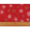 Vánoční dekorační metráž vločky s glitry (Balení 1 m, Varianta 2 červená zlatá)