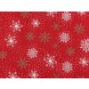 Vánoční dekorační metráž vločky s glitry (Balení 1 m, Varianta 2 červená zlatá)