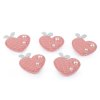 Aplikace / nášivka jahoda, srdce (Balení 10 ks, Varianta 1 pudrová jahoda)