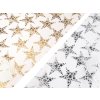 Vánoční organza s potiskem - hvězda, šíře 36 cm (Balení 4.5 m, Varianta 1 stříbrná)