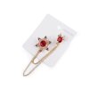 Brož / spona dragoun s broušenými kamínky vločka a sob (Balení 1 ks, Varianta 1 červená)