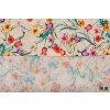 viskozova tkanina barevne kvety na bezove rub