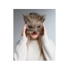 Karnevalová maska - škraboška chlupatá kočka (Balení 1 ks, Varianta 1 bílá)