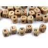 Dřevěné korálky kostka 10x10 mm 2. jakost (Balení 40 ks, Varianta přírodní)