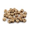 Dřevěné korálky kostka 10x10 mm 2. jakost (Balení 40 ks, Varianta přírodní)