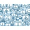 Skleněné voskové perly mix velikostí Ø4-12 mm (Balení 50 g, Varianta 18B stříbrná světlá)