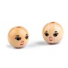 Dřevěné korálky s obličejem Ø14 mm (Balení 10 ks, Varianta přírodní)