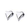 Náušnice z nerezové oceli kruhy, trojúhelníky s broušenými kamínky (Balení 1 pár, Varianta 1 stříbrná)