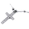 Náhrdelník z nerezové oceli křížek s broušenými kamínky (Balení 1 ks, Varianta stříbrná)