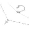 Náhrdelník z nerezové oceli křížek s broušenými kamínky (Balení 1 ks, Varianta stříbrná)