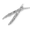 Brož s broušenými kamínky nůžky (Balení 1 ks, Varianta 1 platina)