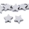 Dřevěné korálky hvězda metalické Ø19 mm (Balení 100 ks, Varianta 1 stříbrná)