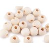 Dřevěné korálky nelakované Ø18 mm (Balení 600 ks, Varianta přírodní sv.)