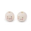 Dřevěné korálky s obličejem Ø16 mm (Balení 10 ks, Varianta 1 přírodní sv.)