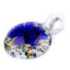 Skleněný přívěsek květ Ø31 mm (Balení 1 ks, Varianta 4 modrá azuro)