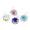 Skleněný přívěsek květ Ø31 mm (Balení 1 ks, Varianta 4 modrá azuro)