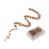 Růženec s dřevěnými korálky v krabičce (Balení 1 ks, Varianta 1 přírodní stř.)
