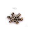 Brož s broušenými kamínky vločka (Balení 1 ks, Varianta 1 zlatá)