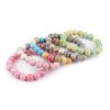 Náramek pružný ze skleněných korálků (Balení 1 ks, Varianta 1 růžová sv.)