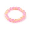 Náramek pružný ze skleněných korálků (Balení 1 ks, Varianta 1 růžová střední)