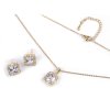 Sada náhrdelník a náušnice z nerezové oceli s broušenými kamínky (Balení 1 sada, Varianta 1 crystal)