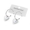 Náušnice z nerezové oceli kruhy srdce (Balení 1 pár, Varianta 1 stříbrná)