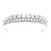 Štrasová čelenka / korunka do vlasů s očky (Balení 1 ks, Varianta crystal stříbrná)