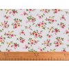 Bavlněná látka / imitace lnu hrubší, květy (Balení 1 m, Varianta 4 režná světlá růžová)