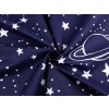 Bavlněná látka / plátno noční obloha (Balení 1 m, Varianta 1 (8) modrá tmavá)