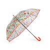 Dámský / dívčí průhledný vystřelovací deštník luční květy (Balení 1 ks, Varianta 1 korálová)