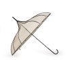 Dámský deštník pagoda s koženou rukojetí (Balení 1 ks, Varianta 2 černá krémová)