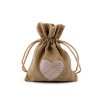 Dárkový pytlík 11x13 cm bavlněný, srdce (Balení 10 ks, Varianta 3 režná)