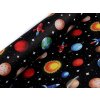 Bavlněná látka / plátno vesmír / planety (Balení 1 m, Varianta (225) černá)