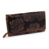 Dámská peněženka kožená s květy (Balení 1 ks, Varianta 5 hnědá)