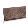Dámská peněženka kožená s květy (Balení 1 ks, Varianta 5 hnědá)