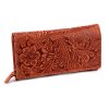 Dámská peněženka kožená s květy (Balení 1 ks, Varianta 5 hnědá)