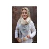 Šála zimní / pléd s bambulkami 65x180 cm (Balení 1 ks, Varianta 3 šedobéžová)