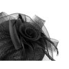Fascinátor / klobouček květ s peřím a síťkou (Balení 1 ks, Varianta černá)