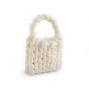 Kabelka z velvetové příze hand made 25x22 cm (Balení 1 ks, Varianta 1 krémová nejsvět.)