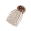 Dámská / dívčí zimní čepice s bambulí (Balení 1 ks, Varianta 1 béžová světlá)