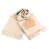 Šátek / šála typu kašmír s třásněmi, květy 70x190 cm (Balení 1 ks, Varianta 3 pudrová)