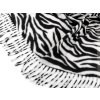 Šátek / šála s třásněmi, hřejivá, zvířecí vzor (Balení 1 ks, Varianta 2 (65x180 cm) černá bílá)