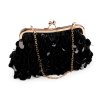 Kabelka - psaníčko s flitry a rokajlem (Balení 1 ks, Varianta černá růžovozlatá)