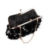 Kabelka - psaníčko s flitry a rokajlem (Balení 1 ks, Varianta černá růžovozlatá)