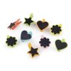 Dřevěné kolíčky s tabulkou - hvězda, srdce, květ (Balení 1 sáček, Varianta 1 mix hvězda)