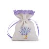 Dárkový pytlík s potiskem levandule 9x12 cm (Balení 3 ks, Varianta 2 režná světlá levandule)